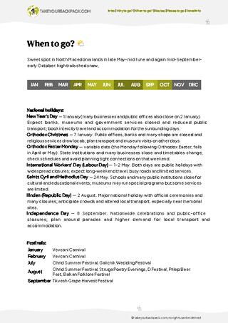 example page 1 from our offline Travel Guide for North Macedonia